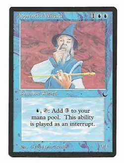 Magic the Gathering ~ MTG ~ 1x Apprentice Wizard ~ LP ~ THE DARK - Image 1