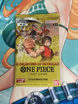 One Piece KINGDOMS OF INTRIGUE English Booster OP-04 Sealed 12-Card Pack - Image 1