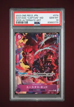 One Piece PSA 10 OP05-074 Eustass "Captain" Kid Alternate Art Japanese - Image 1