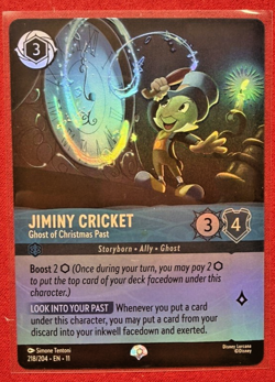 Disney Lorcana Jiminy Cricket - Ghost of Christmas Past 218/204 Winterspell Epic - Image 1