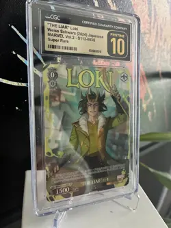 WEISS SCHWARZ 2024 MARVEL VOL.2 CGC PRISTINE 10 S113-003S THE LIAR LOKI SR - Image 1