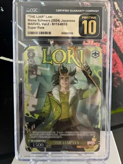 WEISS SCHWARZ 2024 MARVEL VOL.2 CGC PRISTINE 10 S113-003S THE LIAR LOKI SR - Image 3