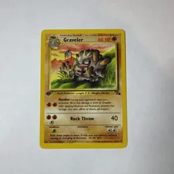 Pokemon TCG Graveler 37/62 1st Edition Fossil WOTC 1999 Uncommon Vintage NM Card - Image 1