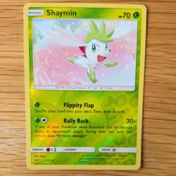 SHAYMIN 7/73 POKEMON CARD (SHINING LEGENDS SET) REVERSE HOLO - Image 1