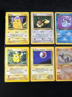 Pokemon Vintage Mixed Lot 10 Cards English ~MP/HP 4 Pikachu Eevee Vaporeon - Image 2