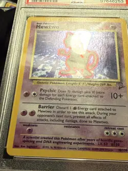 Pokemon Mewtwo TCG Base Set 2 Holo Unlimited Rare Card 10/130 PSA 7 - Image 4