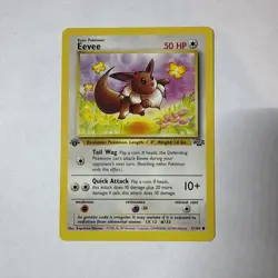 Eevee 51/64 1st Edition Wizards Jungle 1999 Pokemon TCG Card First Edition LP - Image 1