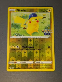 Pokemon Pikachu Reverse Holo Card 28/78 Pokemon Go - Image 1