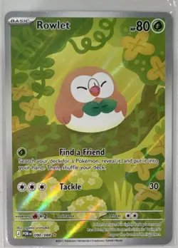 Pokemon Rowlet 090/088 POR: Holo Rare Grass Basic English TCG Card - Image 1