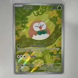 Pokemon Rowlet 090/088 POR: Holo Rare Grass Basic English TCG Card - Image 2