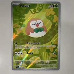Pokemon Rowlet 090/088 POR: Holo Rare Grass Basic English TCG Card - Image 4