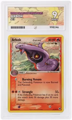 Pokemon Arbok Card EX Dragon Frontiers Non-Holo, Ace Graded Mint 9 - Image 1