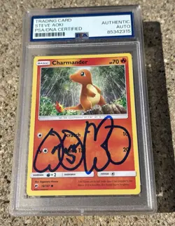 POKEMON Steve Aoki SIGNED Card PSA/DNA Authentic Slabbed Charmander - Image 1