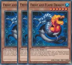 Yugioh - Frost and Flame Dragon x 3 - 1st Edition NM - Plus Free Holo Card - Image 1