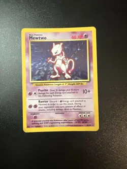 Pokemon TCG Mewtwo 10/102 Base Set Vintage Holo Rare Card Ungraded NM - Image 1