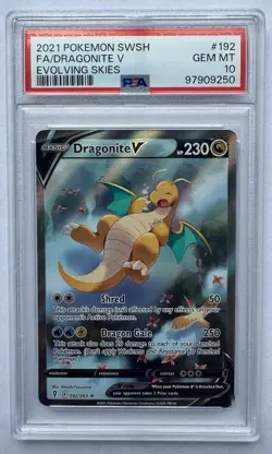 Dragonite V #192 Pokemon Evolving Skies PSA 10 Gem Mint - Image 1