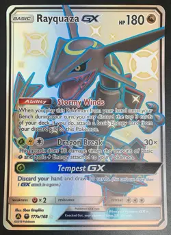 Rayquaza GX 177A/168 Alternate Art Holo JUMBO Promo Pokemon LP in Top Loader - Image 1