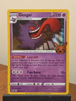 Pokemon Gengar Swsh06 trick or trade 057/198 Holo NM - Image 1