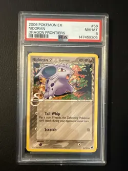 Nidoran F 56/101 Dragon Frontiers Common Pokemon PSA 8 NM-MT - Image 1