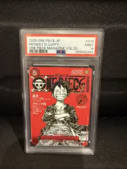 PSA 9 Monkey D Luffy ST21-014 One Piece Magazine Vol. 20 Promo SR Japanese MINT - Image 1