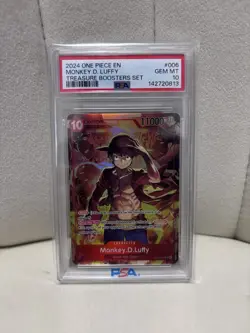 2024 ONE PIECE PROMOS 006 MONKEY D LUFFY TREASURE BOOSTERS SET PSA 10 - Image 1