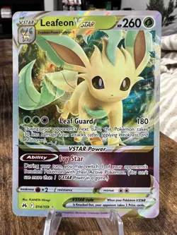 Pokemon TCG Leafeon VSTAR Crown Zenith Holo Ultra Rare Card 014/159 NM Condition - Image 1