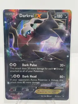 Pokemon TCG Darkrai EX Ultra Rare Card 74/122 XY Breakpoint HP - Damaged - Image 1