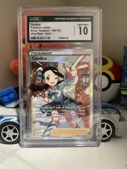 CGC 10 Candice 189/195 Full Art Trainer Ultra Rare Silver Tempest Pokemon Card - Image 1