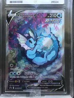 Vaporeon V SWSH181 ACE GRADE 8 Black Star Promo Pokemon TCG Card Slab - Image 3