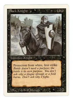 Black Knight Unlimited Magic the Gathering Uncommon LP MTG - Image 1
