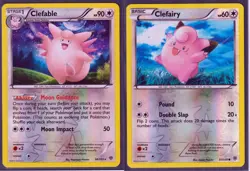 2 POKEMON RARE CLEFABLE 98/135 & CLEFAIRY 97/135 -PLASMA STORM REVERSE HOLO NM - Image 1