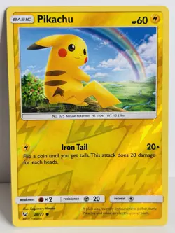 Pikachu - 28/73 - Reverse Holo Common - Shining Legends - Pokemon Card - Image 1