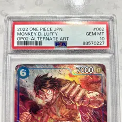 PSA 10 Monkey D. Luffy SR Alternate Art OP02-062 2022 ONE PIECE Card Japanese - Image 2