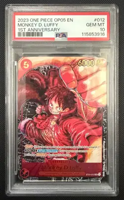 2023 One Piece OP05 Monkey D. Luffy 1st Anniversary #ST01-012 PSA 10 - Image 1