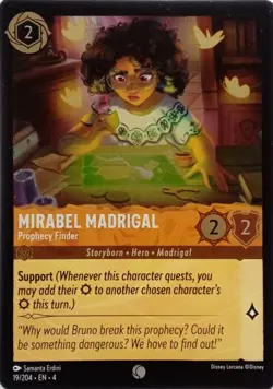 19/204 MIRABEL MADRIGAL PROPHECY FINDER FOIL COMMON DISNEY LORCANA CARD - Image 1