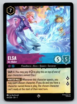 Disney Lorcana Elsa - Ice Maker Archazia's Island Super Rare #69/204 NM - Image 1