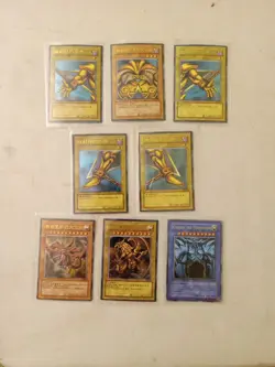 Rare Yugioh Cards 5 Pieces Of Exodia PG 61-65 & Egyptian Gods Japanese FLAWS - Image 1