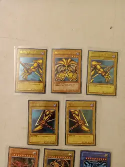 Rare Yugioh Cards 5 Pieces Of Exodia PG 61-65 & Egyptian Gods Japanese FLAWS - Image 2
