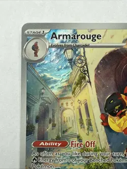 Pokemon Armarouge Stage 1 Fire Holo Card 203/198 HP 130 SV01 Illustration Rare - Image 2