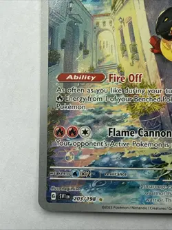 Pokemon Armarouge Stage 1 Fire Holo Card 203/198 HP 130 SV01 Illustration Rare - Image 5