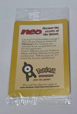 *RARE* SEALED New Entei 34 Black Star Movie Promo Reverse Holo Neo Pokemon Card - Image 2