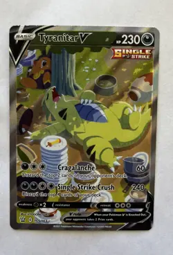 Pokemon TCG Tyranitar v Alt Art Battle Styles Alternate Card 155/163 - Image 1