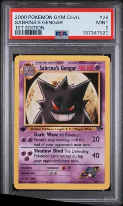 PSA 9 SABRINA'S GENGAR 29/132 | Gym Challenge 1st Edition Pokemon Card - Image 1