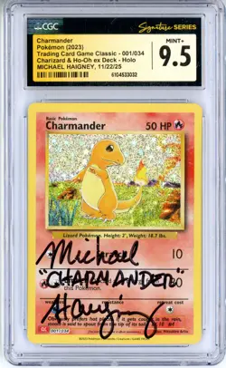CGC MINT+ 9.5 Michael Haigney Charmander 001/034 Trading Card Game Classic Holo - Image 1