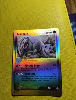 Grumpig 6/97 EX Dragon Reverse Holo Pokemon Card MP - Image 1