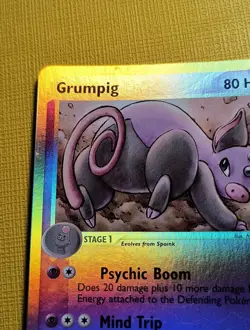 Grumpig 6/97 EX Dragon Reverse Holo Pokemon Card MP - Image 2