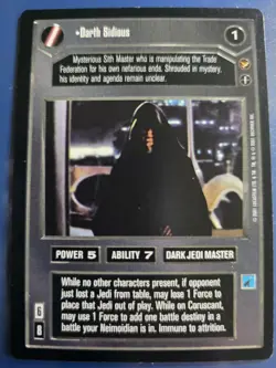 Star Wars Decipher CCG Darth Sidious Dark Card - English - Image 1