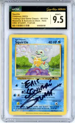 CGC MINT+ 9.5 Signed Eric Stuart Squirtle 001/034 Trading Card Game Classic Holo - Image 1