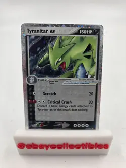 Pokemon TCG Tyranitar EX 17/17 Pop Series 1 Ultra Rare Holo Card DMG - Image 1