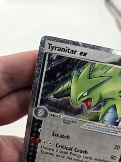 Pokemon TCG Tyranitar EX 17/17 Pop Series 1 Ultra Rare Holo Card DMG - Image 3